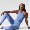 High-Waist Airbrush Legging - Crystal Clear Blue