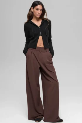 High-Waist Dreamscape Trouser (Long) - Brownstone