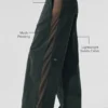 High-Waist Origin Wide Leg Track Pant - Charcoal Green