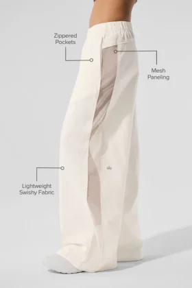 High-Waist Origin Wide Leg Track Pant – Ivory