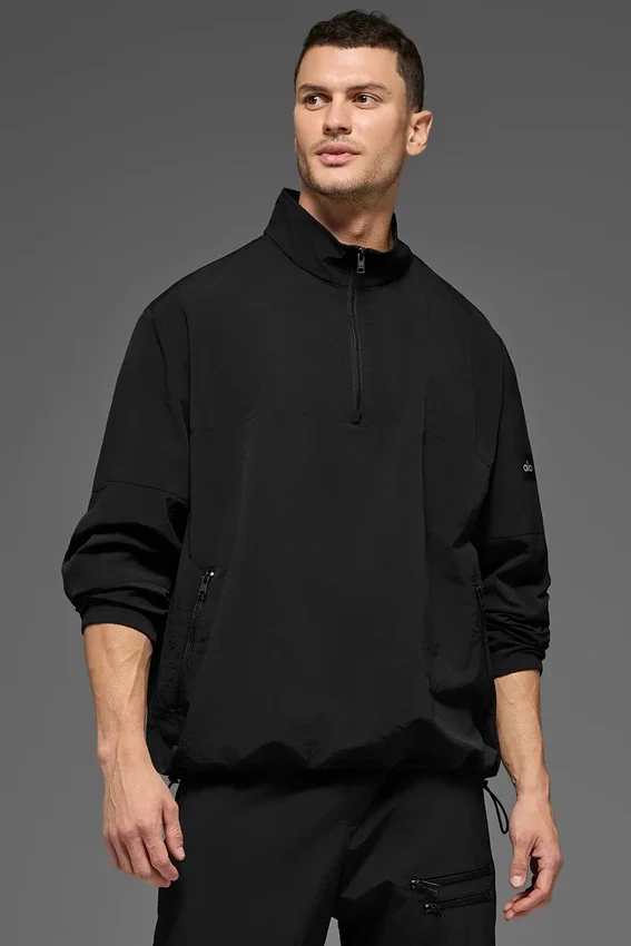 Light Weight Takeaway Track Pullover - Black