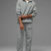 Light Weight Takeaway Track Pullover - Lunar Grey