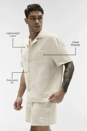 Linen Days Short Sleeve Button up – Bone