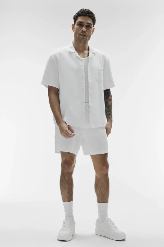 Linen Days Short Sleeve Button up - White
