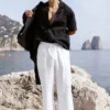 Linen Days Straight Leg Pant - White