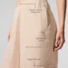 Linen Getaway Cargo Wide Leg Pant - Macadamia