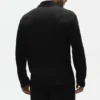 Linen Jersey Coastal Long Sleeve Button up - Black