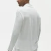 Linen Jersey Coastal Long Sleeve Button up - White