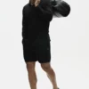 Linen Jersey Coastal Long Sleeve Pullover - Black