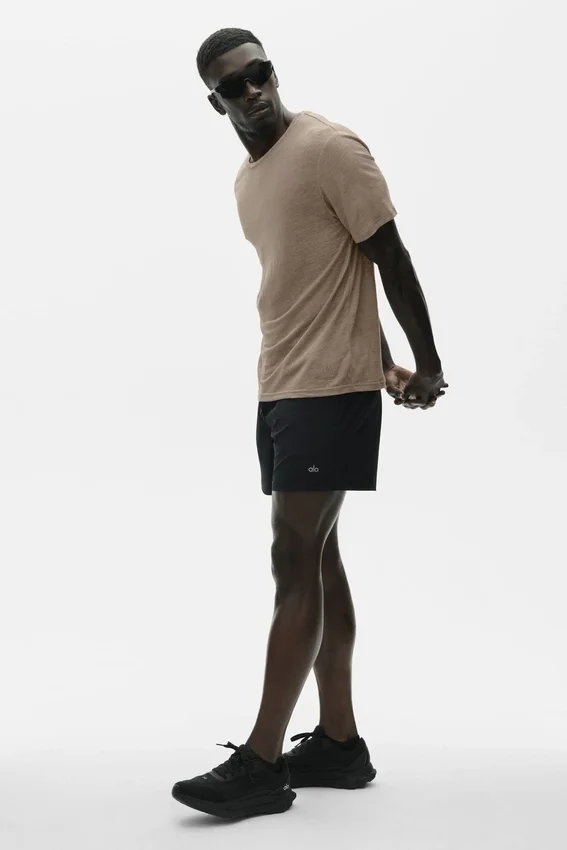 Linen Jersey Coastal Short Sleeve Tee - Gravel