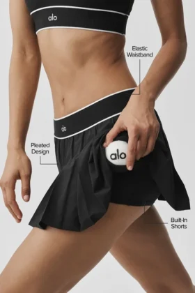Low-Rise Amp It up Tennis Skirt – Black