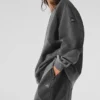 Make Waves Crew Neck Pullover - Dark Heather Grey Tonal