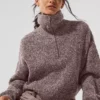 Marl Sweater 1/4 Zip Pullover - Mushroom Marl