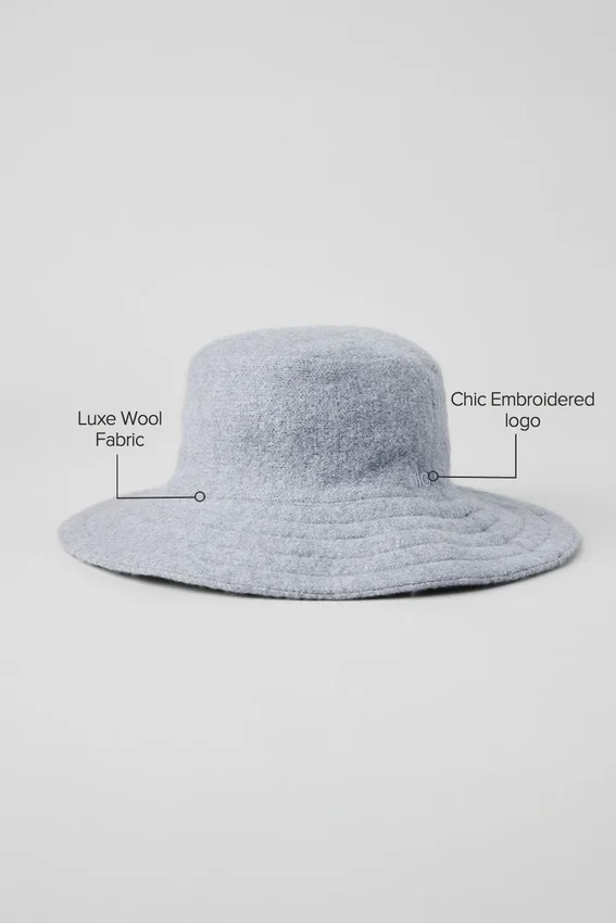 Merino Wool Bucket Hat - Hazy Heather Grey