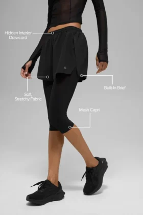 Mesh Front Runner 2 in 1 Short – Black
