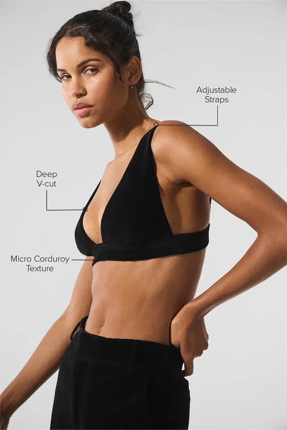 Micro Corduroy Dreamer Bra - Black