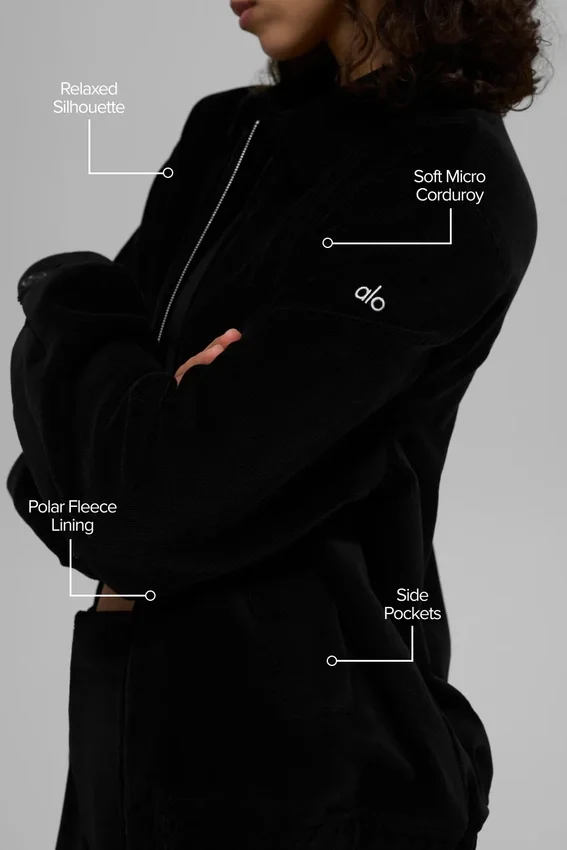 Micro Corduroy on Duty Jacket - Black