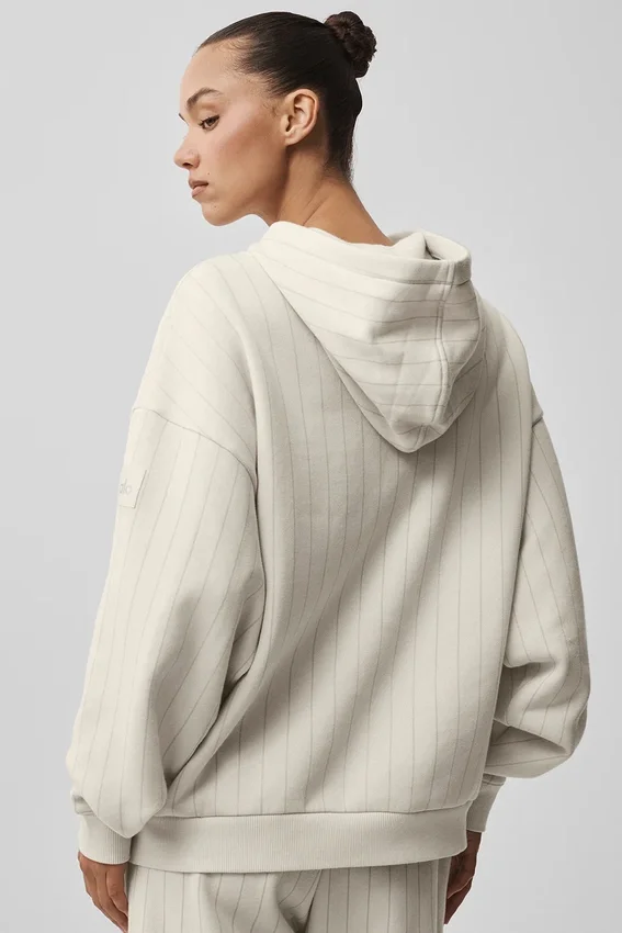 Pinstripe Hoodie - Bone Pinstripe