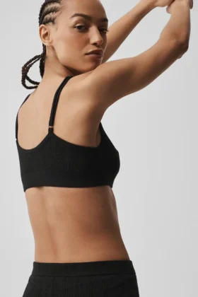 Pointelle Sweater Be Mine Bra – Black