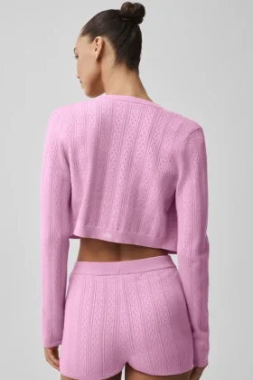 Pointelle Sweater Be Mine Cardigan – Candy Heart Pink