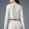 Pointelle Sweater Be Mine Cardigan - Light Grey Heather