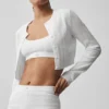 Pointelle Sweater Be Mine Cardigan - Semi Sheer White