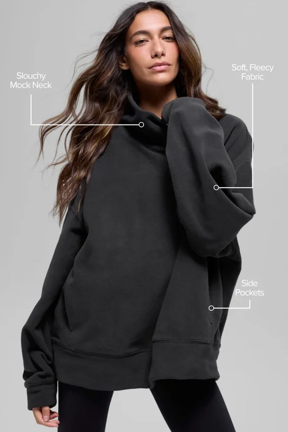 Polar Fleece Hazy Pullover - Black