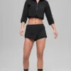 Polar Fleece Retreat Cropped Jacket - Black