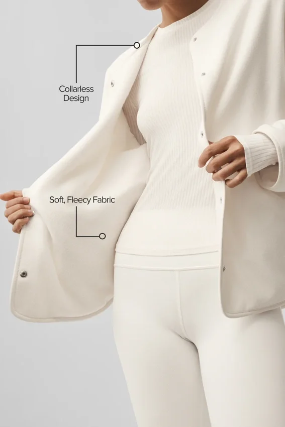 Polar Fleece Take Note Jacket - Ivory