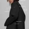 Quilted Skyline Long Coat - Black