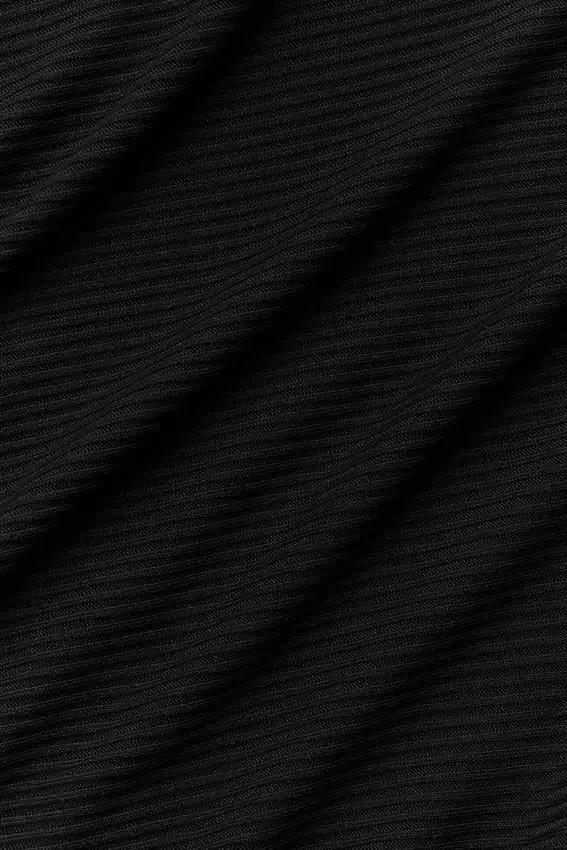 Ribbed Cropped Whisper Cardigan - Black