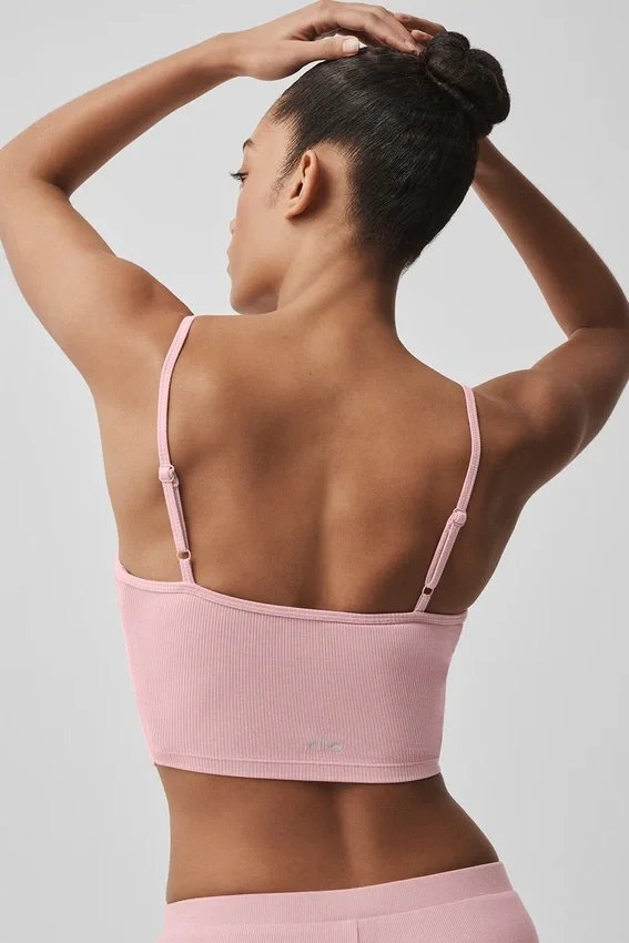 Ribbed Delicate Lounge Tank - Vintage Pink
