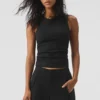 Ribbed En Pointe Tank - Black