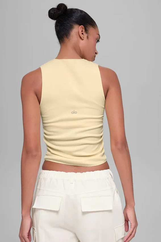 Ribbed En Pointe Tank - Candlelight Yellow
