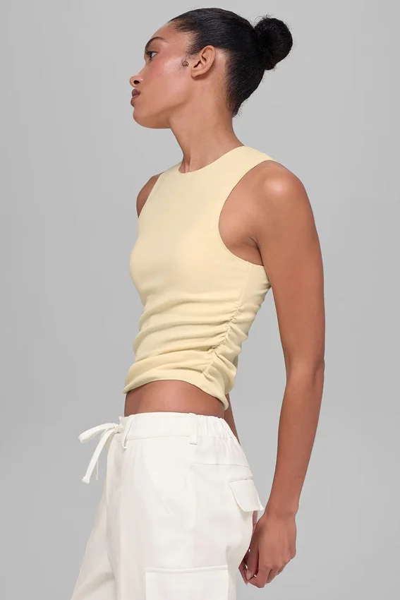 Ribbed En Pointe Tank - Candlelight Yellow