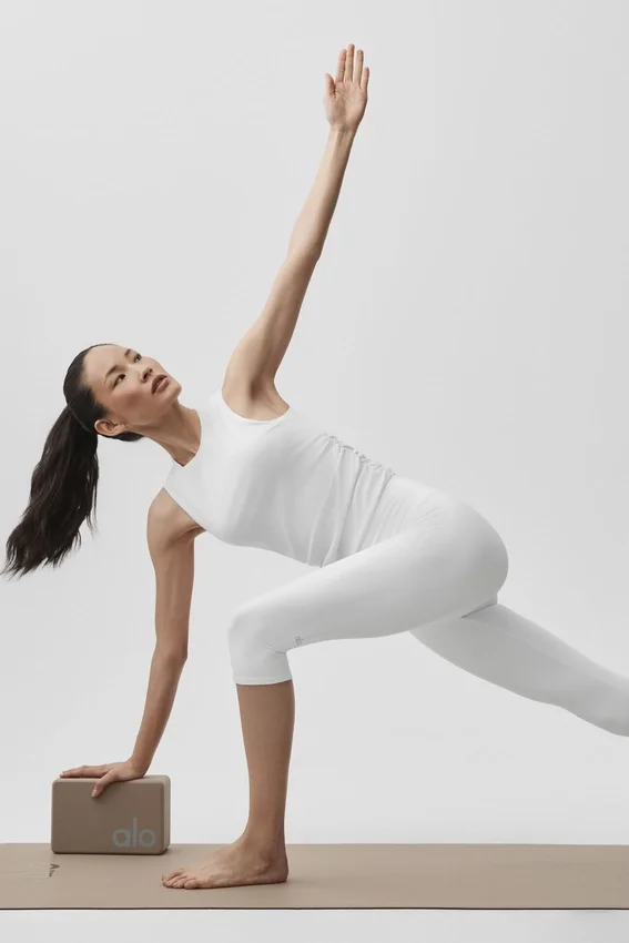 Ribbed En Pointe Tank - White