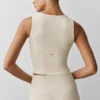 Ribbed Modal Henley Tank - Oatmeal Heather