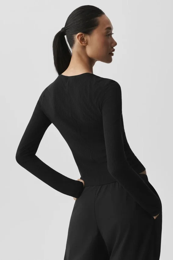 Ribbed Sea Coast Long Sleeve - Black