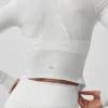 Ribbed Stardust Long Sleeve - White