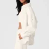 Ribbed Velour Mountain Side Shacket - Ivory