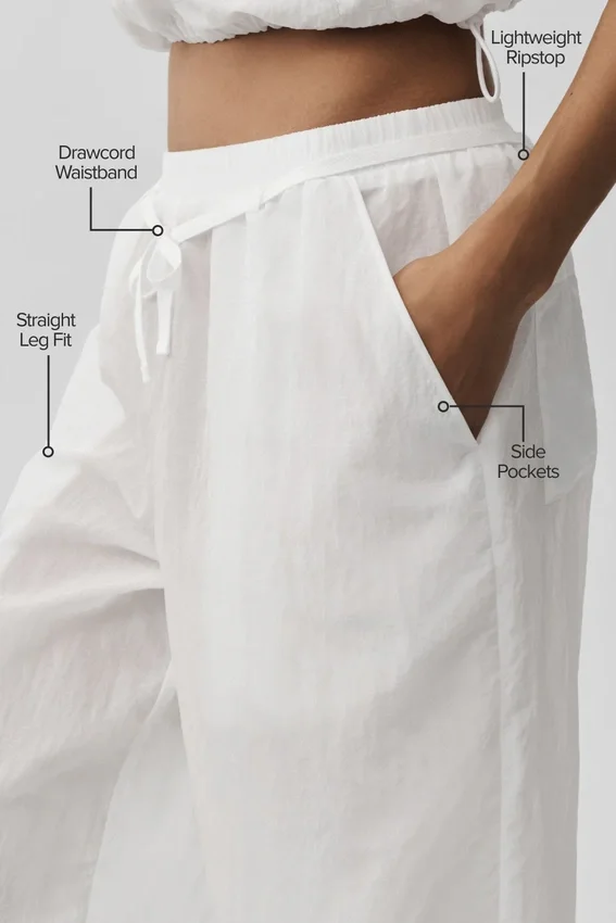 Ripstop Electric Straight Leg Pant - White