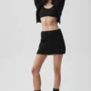 Scholar Knit Cargo Skirt - Black