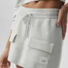Scholar Knit Cargo Skirt - White Heather