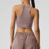 Seamless Delight High Neck Bra - Mushroom Heather