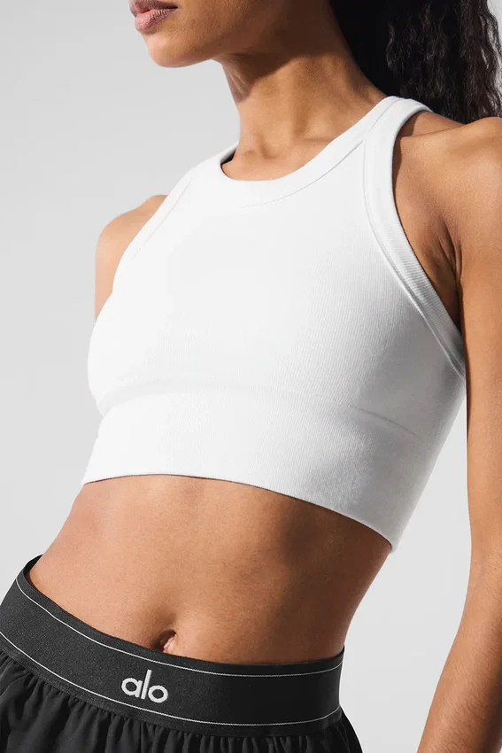 Seamless Delight High Neck Bra - White