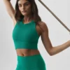 Seamless Modal Ribbed High Neck Delight Bra - Emerald Isle