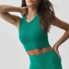 Seamless Modal Ribbed High Neck Delight Bra - Emerald Isle