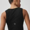 Seamless Pointelle Tank - Black