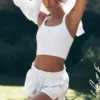 Seamless Ribbed Favorite Bra Tank - White