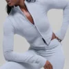 Seamless Two Tone Rib Jacket - Winter Frost Heather